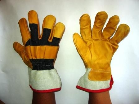 GUANTES DE PIEL DE RES TIPO CHINO.