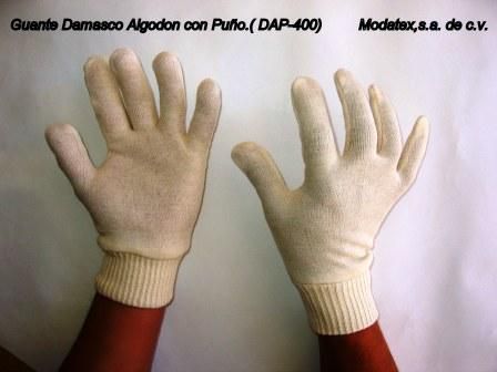 GUANTE DAMASCO ALGODON CON PUÑO